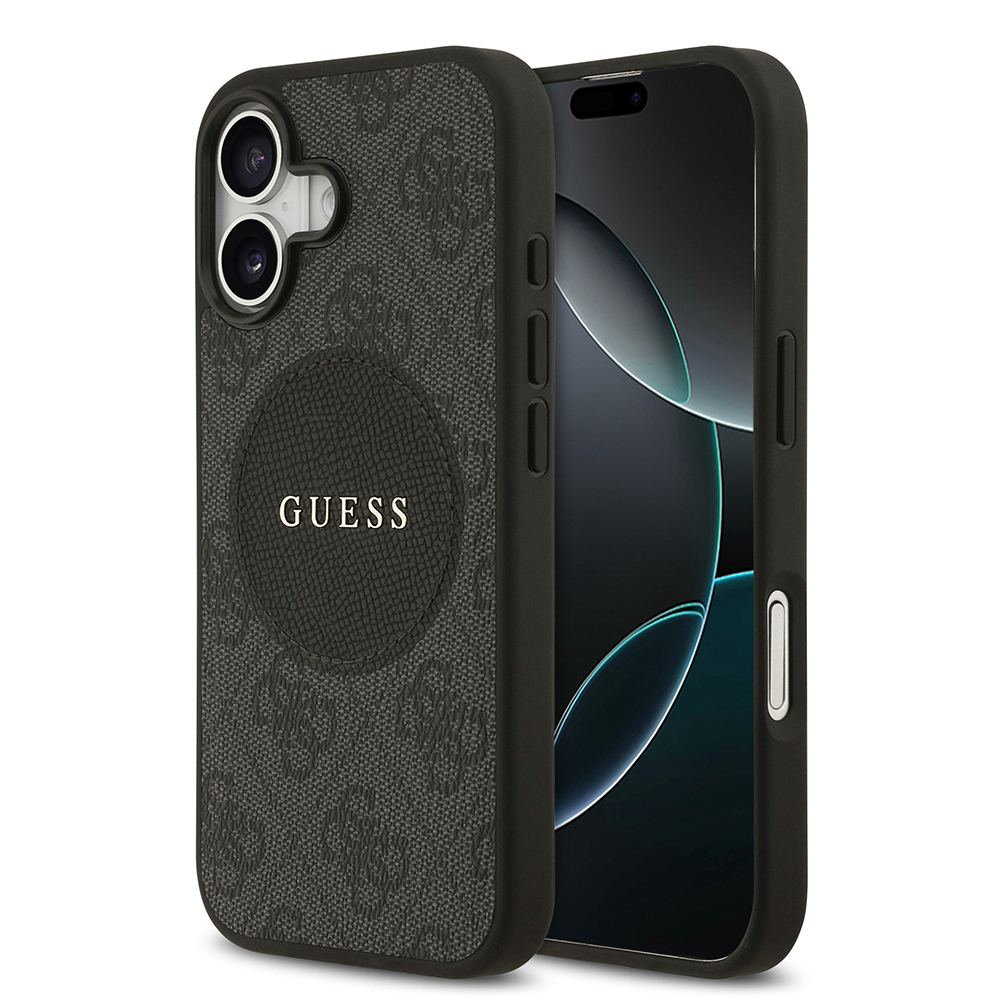 Apple iPhone 17 Uyumlu Kılıf Guess Orjinal Lisanslı M-safe Şarj Özellikli Yazı Logolu Circle Classic Kapak
