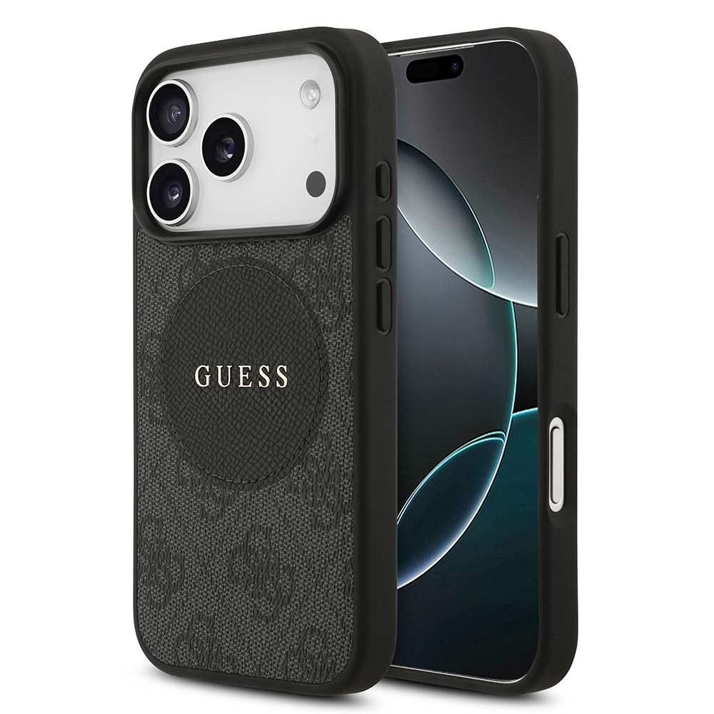 Apple iPhone 17 Pro Uyumlu Kılıf Guess Orjinal Lisanslı M-safe Şarj Özellikli Yazı Logolu Circle Classic Kapak