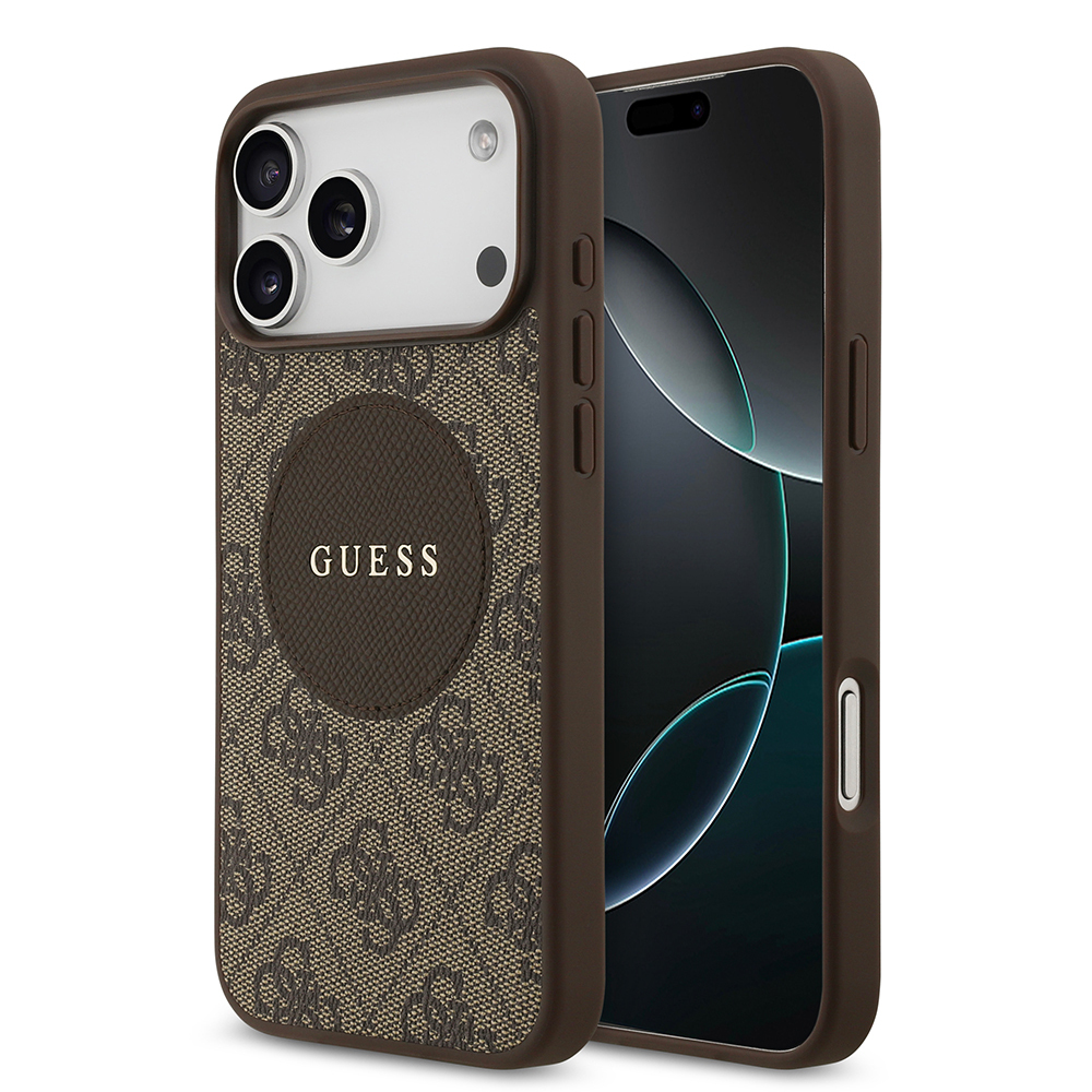 Apple iPhone 17 Pro Max Uyumlu Kılıf Guess Orjinal Lisanslı M-safe Şarj Özellikli Yazı Logolu Circle Classic Kapak