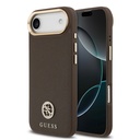 Apple iPhone 17 Air Uyumlu Kılıf Guess Orjinal Lisanslı M-safe Şarj Özellikli Grained Yazı ve Taşlı 4G Logolu Kapak