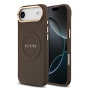 Apple iPhone 17 Air Uyumlu Kılıf Guess Orjinal Lisanslı M-safe Şarj Özellikli Sıcak Baskılı Yazı Logolu PU Deri Peony Kapak