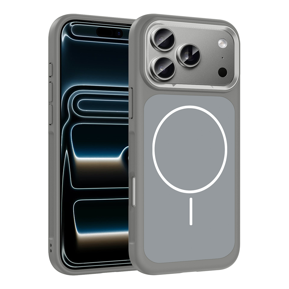 Apple iPhone 17 Pro Uyumlu Kılıf M-Safe Şarj Özellikli Metal Kamera Çerçeveli Zore Sanremo Silikon Kapak