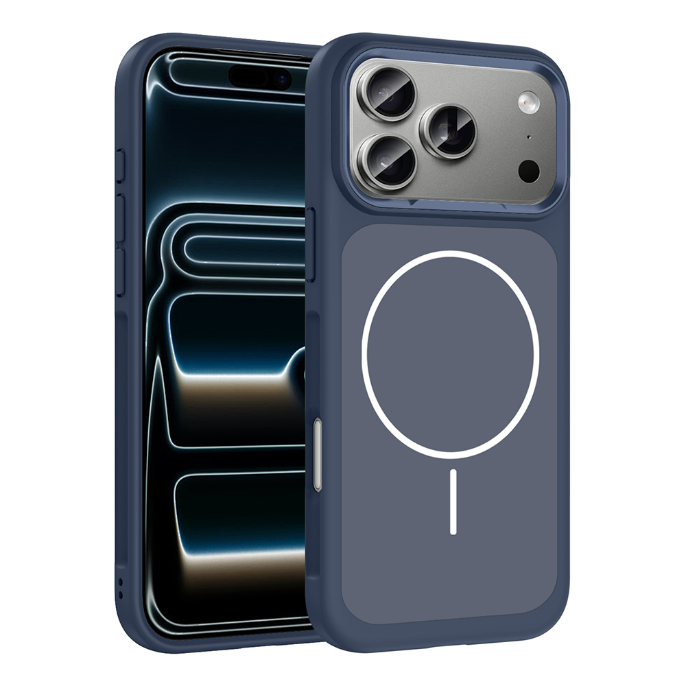 Apple iPhone 17 Pro Uyumlu Kılıf M-Safe Şarj Özellikli Metal Kamera Çerçeveli Zore Sanremo Silikon Kapak