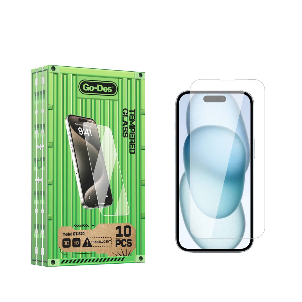 Apple iPhone 15 Pro Uyumlu Go Des Parmak İzi Bırakmayan 9H Oleofobik Bom Glass Ekran Koruyucu