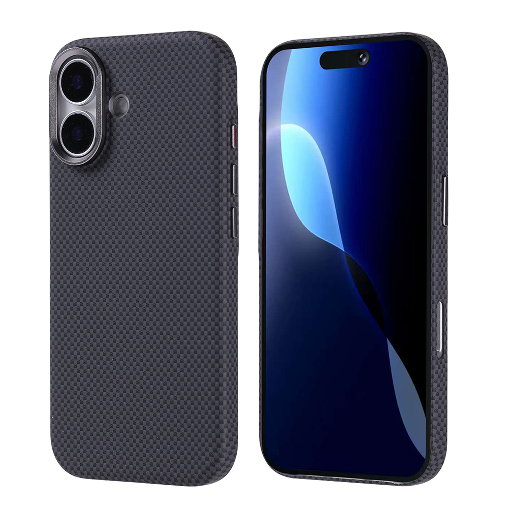 [RNZ-TA124689] Apple iPhone 17 Uyumlu Kılıf M-safe Şarj Özellikli Karbon Fiber Görünümlü Zore Nekst Kapak (Siyah)