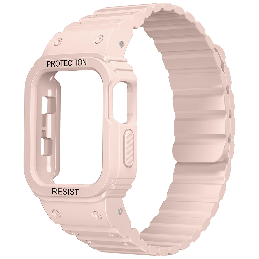 Apple Watch 7 45mm Uyumlu Zore KRD-142 Airbag Tasarımlı Kasa Koruyuculu Silikon Kordon
