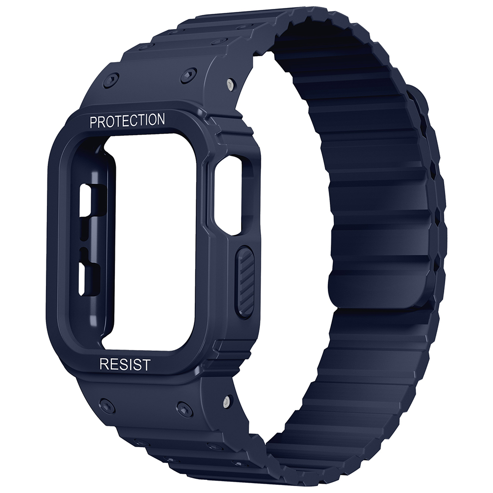 Apple Watch 7 45mm Uyumlu Zore KRD-142 Airbag Tasarımlı Kasa Koruyuculu Silikon Kordon