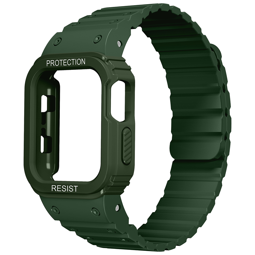 Apple Watch 10 46mm Uyumlu Zore KRD-142 Airbag Tasarımlı Kasa Koruyuculu Silikon Kordon