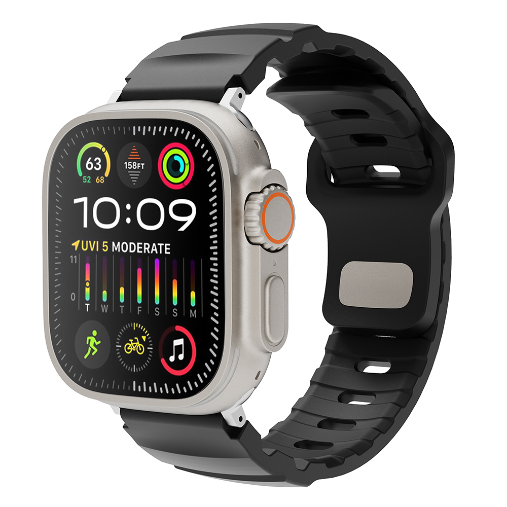 [RNZ-TA124644] Apple Watch 38mm Uyumlu Zore KRD-143 Silikon Kordon (Siyah)