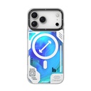 Apple iPhone 17 Pro Uyumlu Kılıf M-safe Şarj Özellikli Parlak Kumlu Sıvılı Tasarımlı Galaxy Fantasy Serisi Kapak