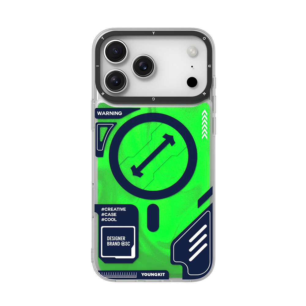 Apple iPhone 17 Pro Uyumlu Kılıf M-safe Şarj Özellikli Parlak Kumlu Sıvılı Tasarımlı Galaxy Fantasy Serisi Kapak