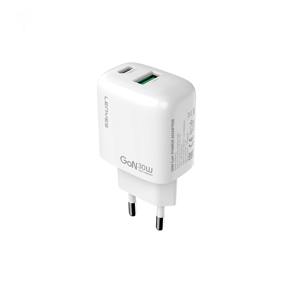 [RNZ-TA123950] Lenyes LCH93 Type-C ve USB GaN Teknolojili PD Hızlı Şarj Özellikli Şarj Başlığı 30W