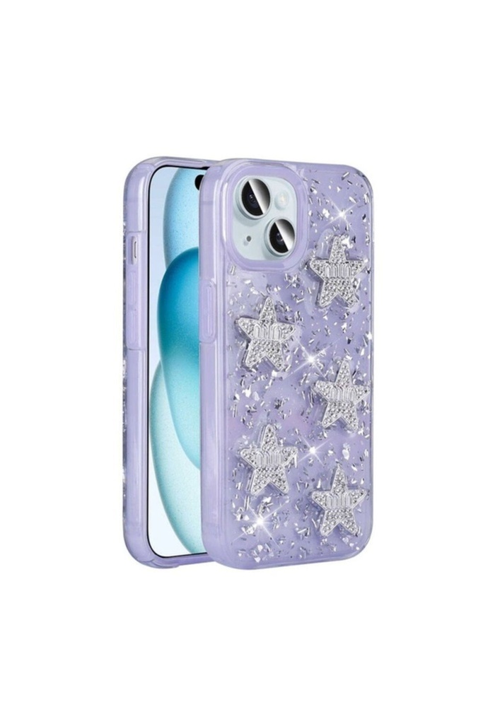 Apple iPhone 14 Uyumlu Kılıf Airbagli Simli Arka Yüzey Zore Işıltı Silikon Kapak