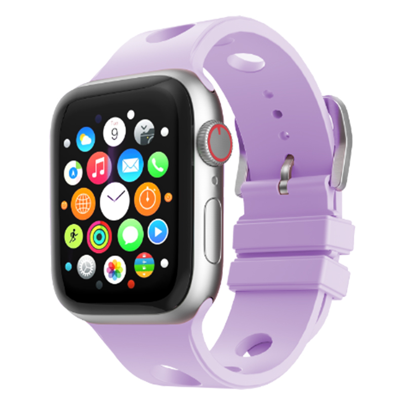Apple Watch 44mm Uyumlu Delikli Tasarım Zore KRD-147 Silikon Kordon
