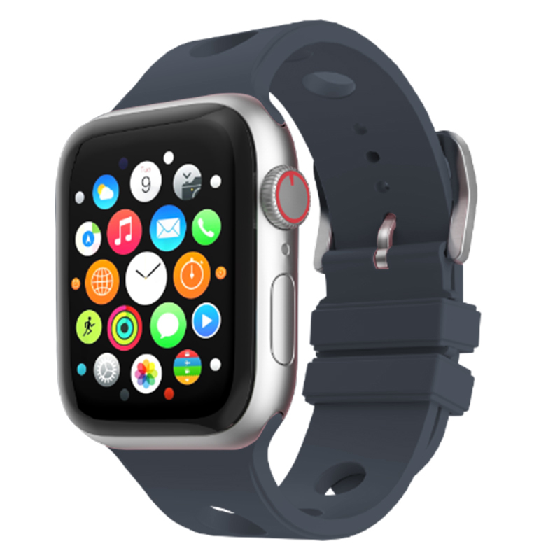 Apple Watch 44mm Uyumlu Delikli Tasarım Zore KRD-147 Silikon Kordon