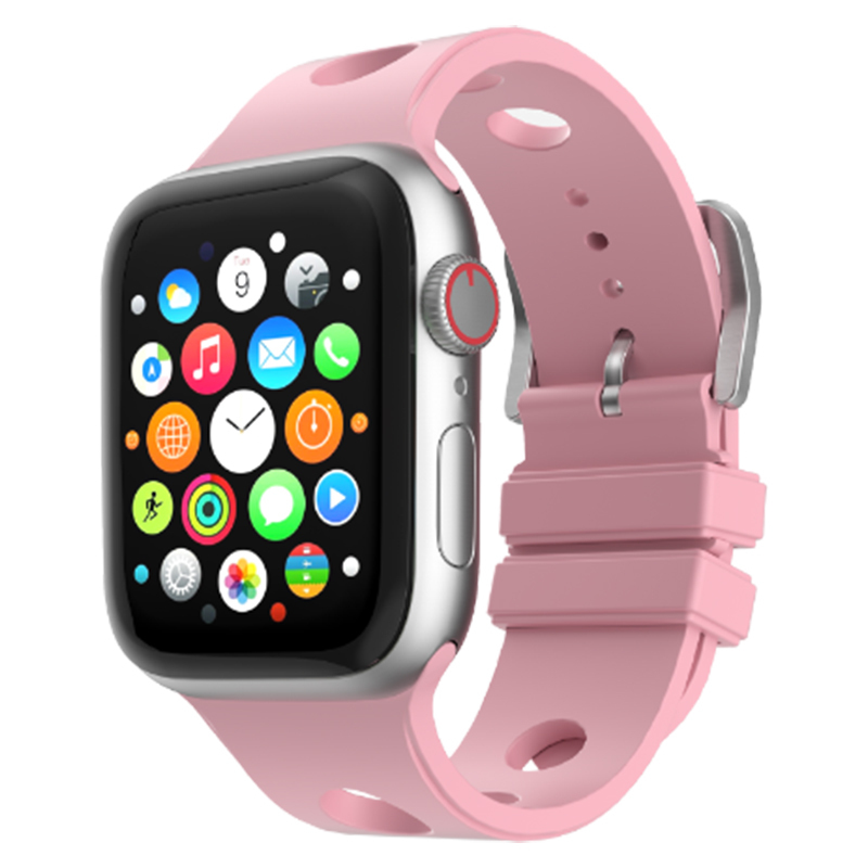 Apple Watch 44mm Uyumlu Delikli Tasarım Zore KRD-147 Silikon Kordon