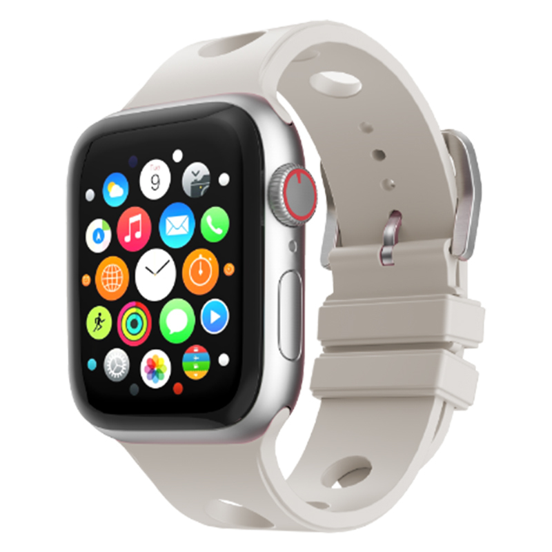 Apple Watch 44mm Uyumlu Delikli Tasarım Zore KRD-147 Silikon Kordon
