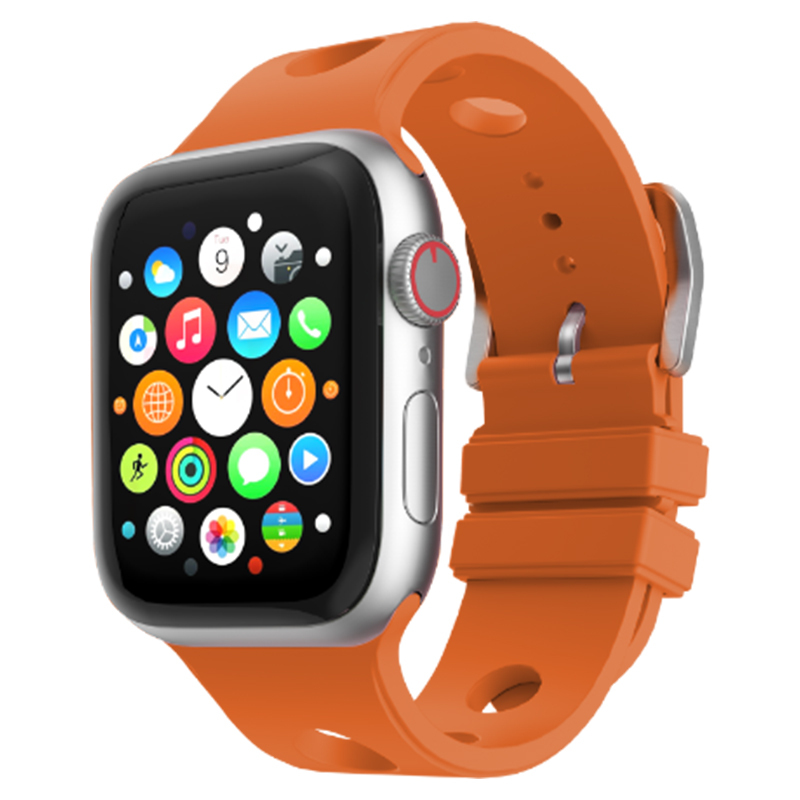 Apple Watch 44mm Uyumlu Delikli Tasarım Zore KRD-147 Silikon Kordon