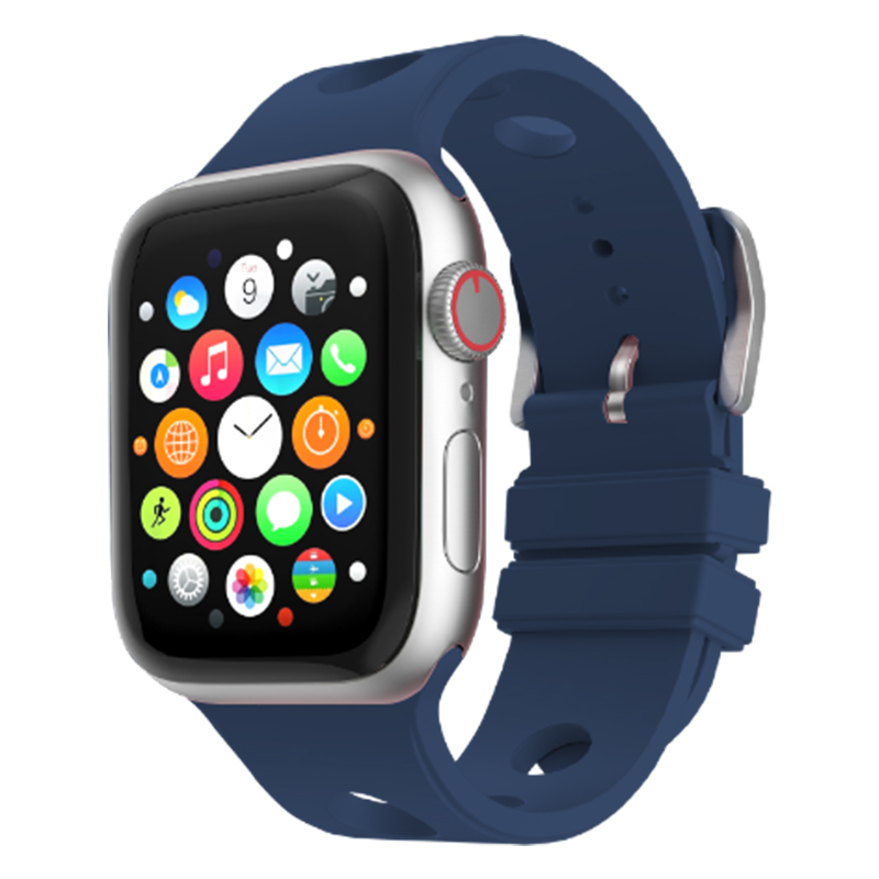 Apple Watch 44mm Uyumlu Delikli Tasarım Zore KRD-147 Silikon Kordon