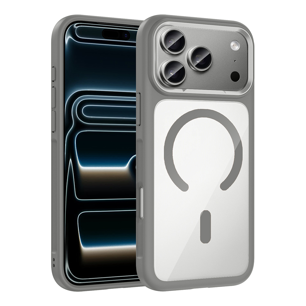 Apple iPhone 17 Pro Max Uyumlu Kılıf M-Safe Şarj Özellikli Metal Kamera Çerçeveli Zore Tiko Kapak