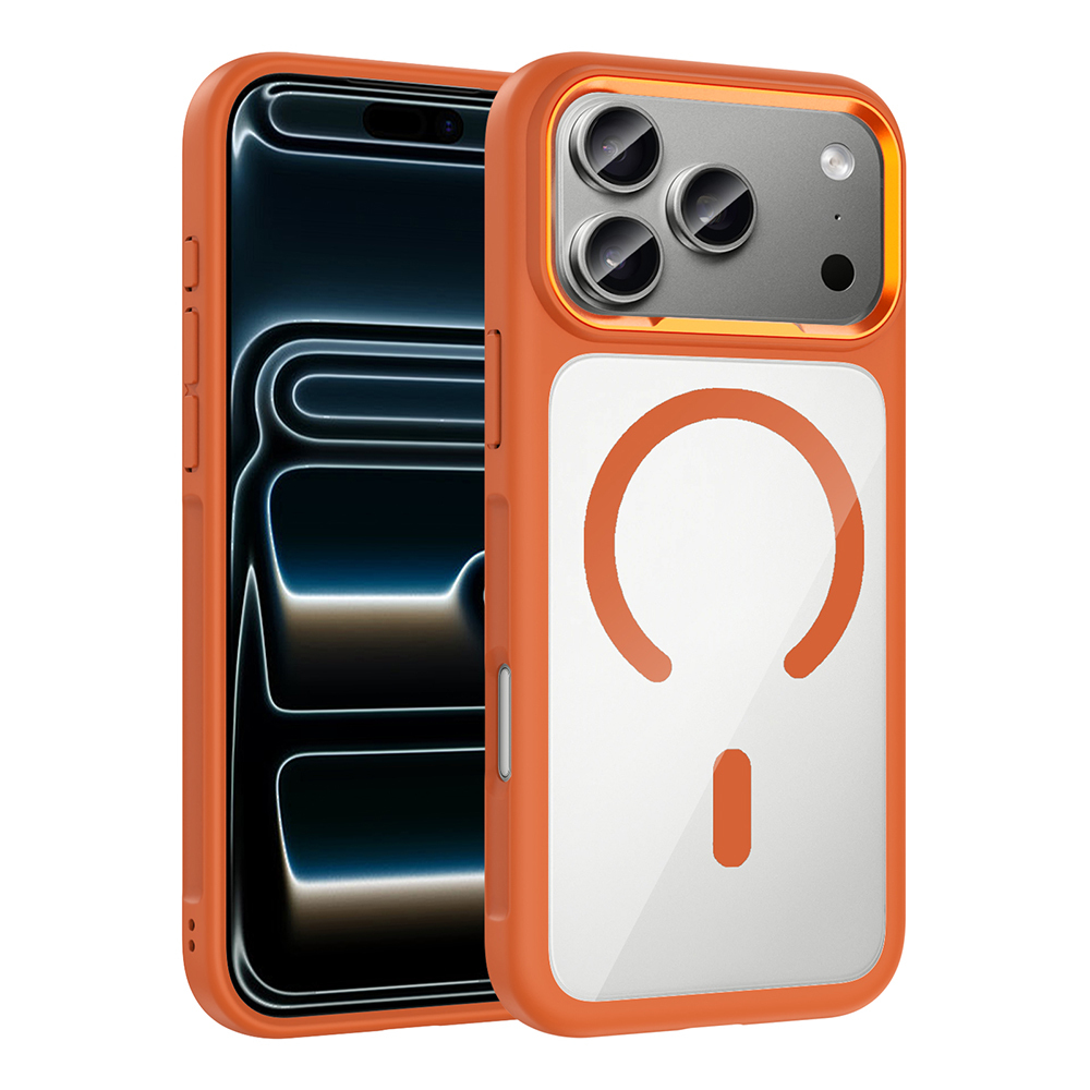 Apple iPhone 17 Pro Max Uyumlu Kılıf M-Safe Şarj Özellikli Metal Kamera Çerçeveli Zore Tiko Kapak