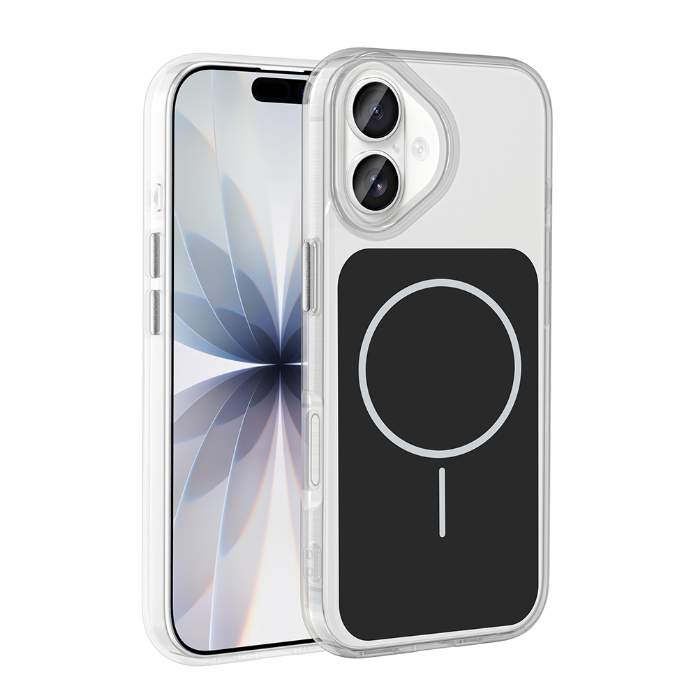 [RNZ-TA126526] Apple iPhone 17 Uyumlu Kılıf Metal Buton Tasarımlı Zore İkonik Sert Silikon Kapak (Siyah)