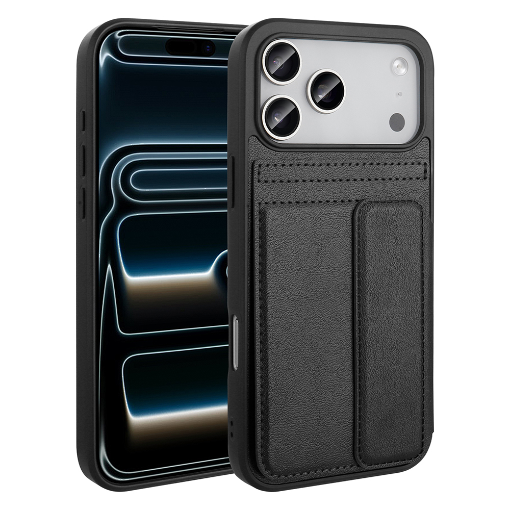 [RNZ-TA126597] Apple iPhone 17 Pro Uyumlu Kılıf PU Deri Kartlıklı Zore Sevilla Kapak (Siyah)
