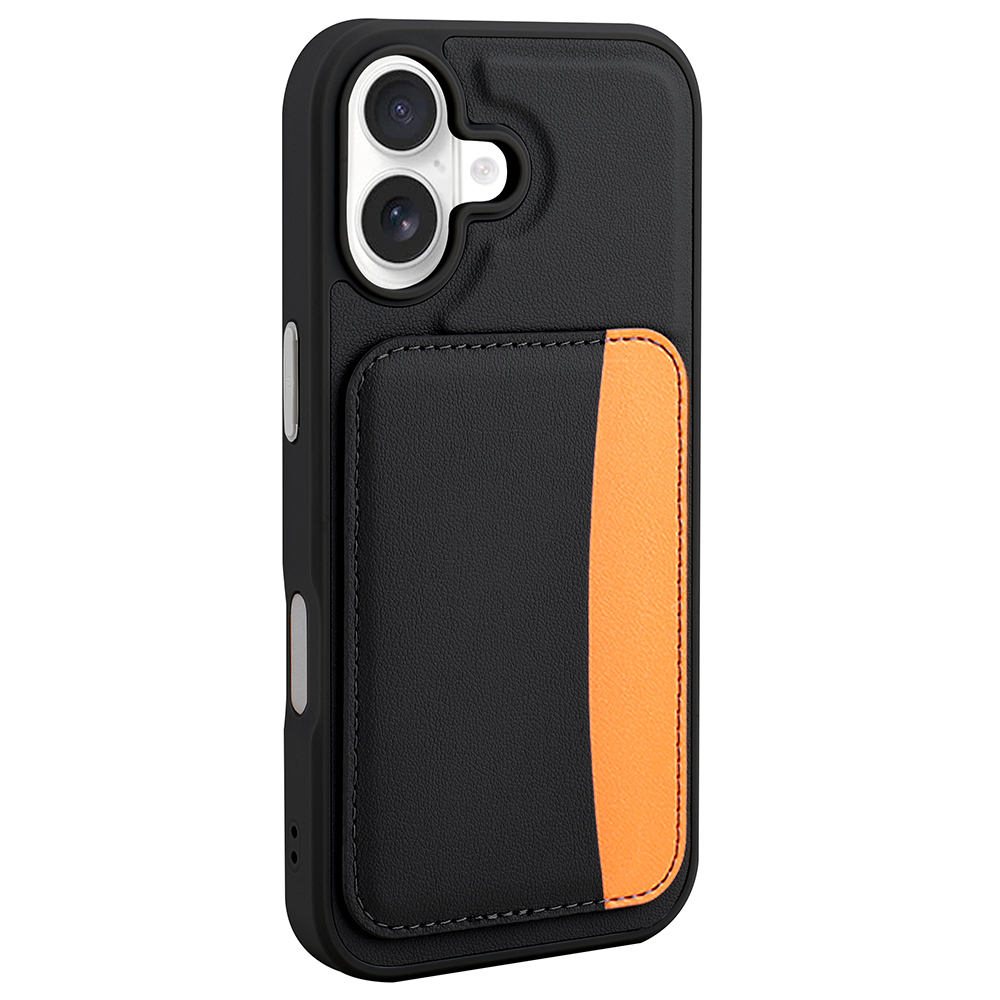 [RNZ-TA126576] Apple iPhone 17 Uyumlu Kılıf Kartlıklı Zore X-Kart Silikon Kapak (Siyah)