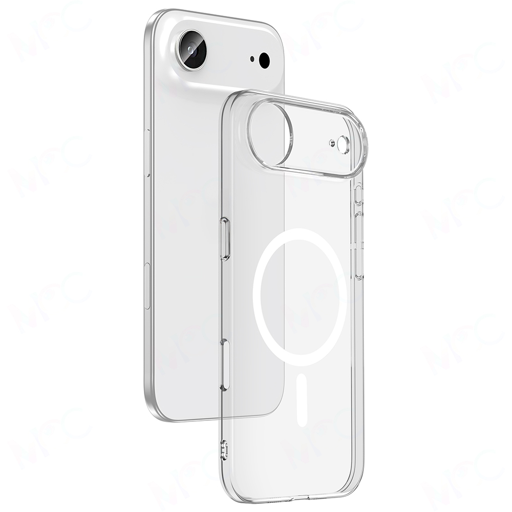 Apple iPhone 17 Air Uyumlu Kılıf IC Çipli M-Safe Şarj Özellikli Şeffaf Kamera Çerçeveli Zore Toledo Kapak