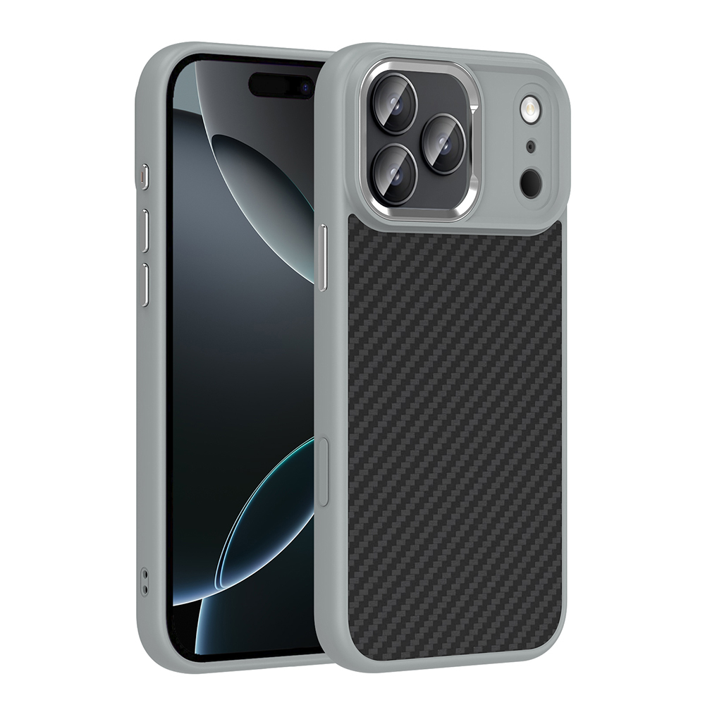 Apple iPhone 17 Pro Max Uyumlu Kılıf M-Safe Şarj Özellikli Karbon Fiber Görünümlü Zore Truva Silikon Kapak