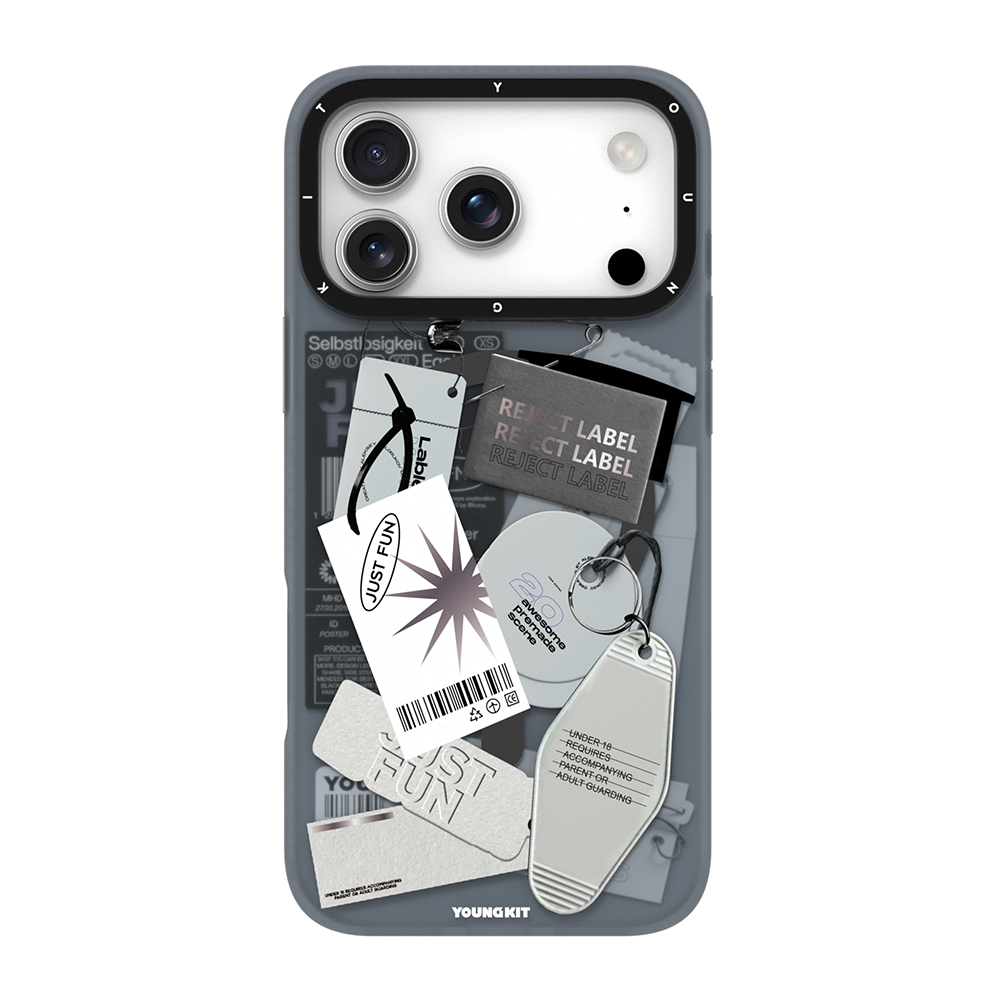 [RNZ-TA126059] Apple iPhone 17 Pro Uyumlu Kılıf M-Safe Şarj Özellikli Youngkit Different Dimension Serisi Kapak (Gri)