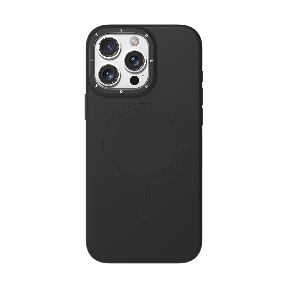 [RNZ-TA126080] Apple iPhone 16 Pro Max Uyumlu Kılıf M-Safe Şarj Özellikli Youngkit Morandi Serisi Kapak (Siyah)