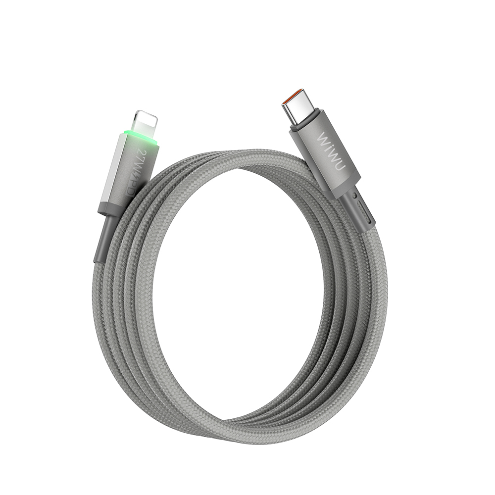 [RNZ-TA126023] Wiwu Wi-C083 Maglink Serisi Işıklı Magnetik Type-C to Lightning PD Hızlı Şarj Özellikli Data ve Şarj Kablosu 27W 1M