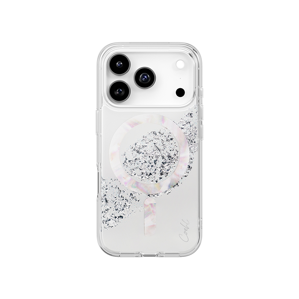 Apple iPhone 17 Pro Uyumlu Kılıf M-safe Şarj Parlak Kristal Desenli Coehl Crystelle Kapak