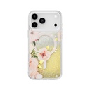 Apple iPhone 17 Pro Max Uyumlu Kılıf M-safe Şarj Özellikli Çiçek Desenli Simli Arka Yüzey Coehl Fleurette Kapak