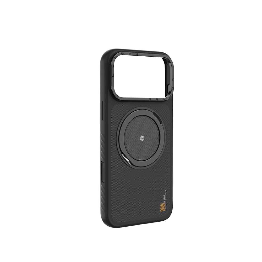 Apple iPhone 17 Pro Uyumlu Kılıf M-safe Şarj Özellikli Metal Standlı Lenyes CK225 Kevlar Kapak
