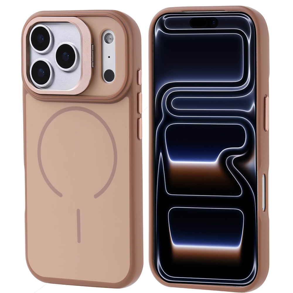 Apple iPhone 17 Pro Uyumlu Kılıf M-safe Şarj Özellikli Kamera Standlı Zore Notron Kapak