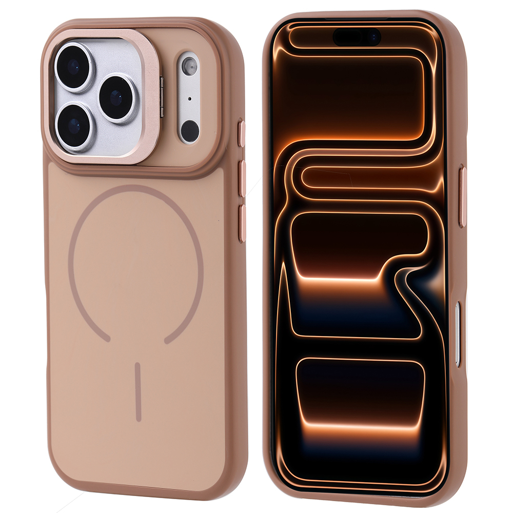Apple iPhone 17 Pro Max Uyumlu Kılıf M-safe Şarj Özellikli Kamera Standlı Zore Notron Kapak