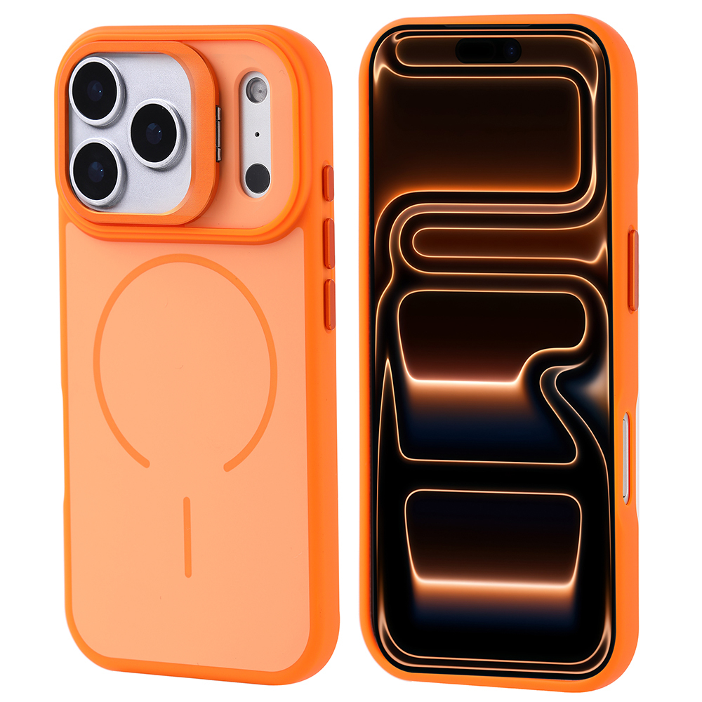Apple iPhone 17 Pro Max Uyumlu Kılıf M-safe Şarj Özellikli Kamera Standlı Zore Notron Kapak