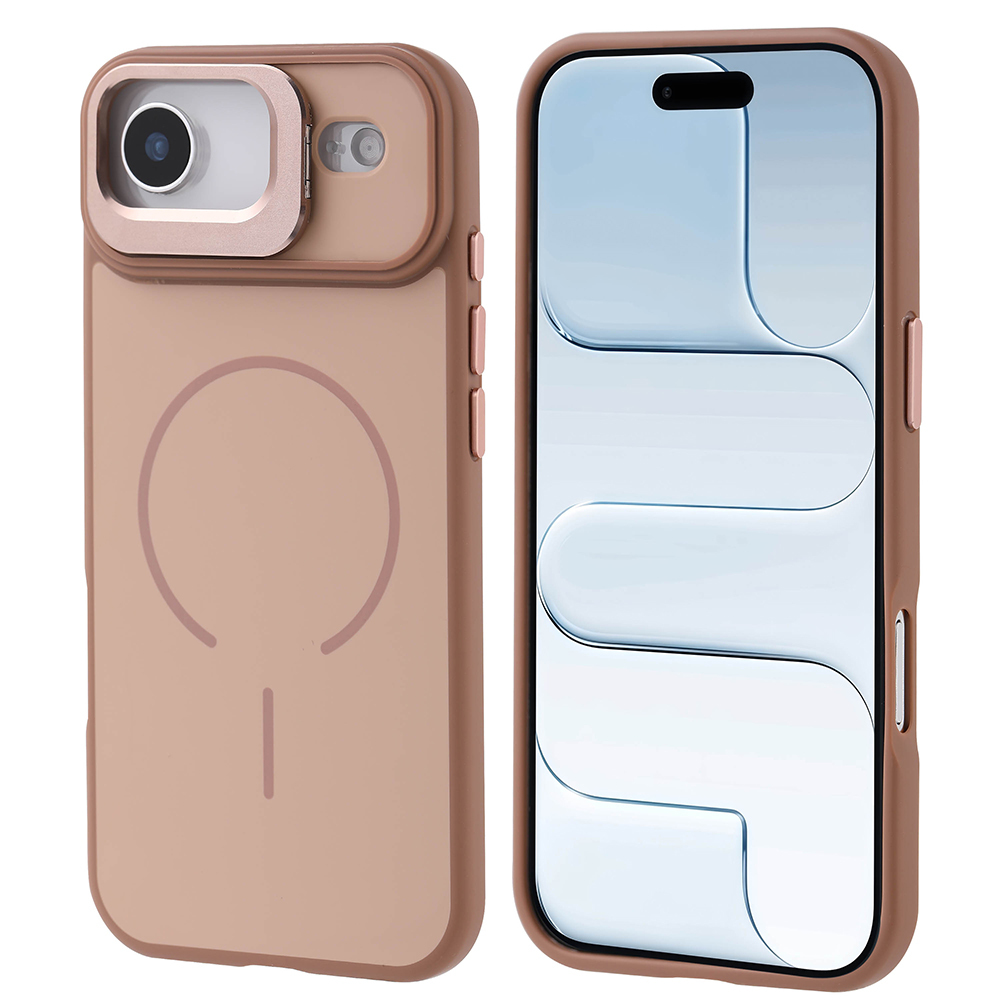 Apple iPhone 17 Air Uyumlu Kılıf M-safe Şarj Özellikli Kamera Standlı Zore Notron Kapak