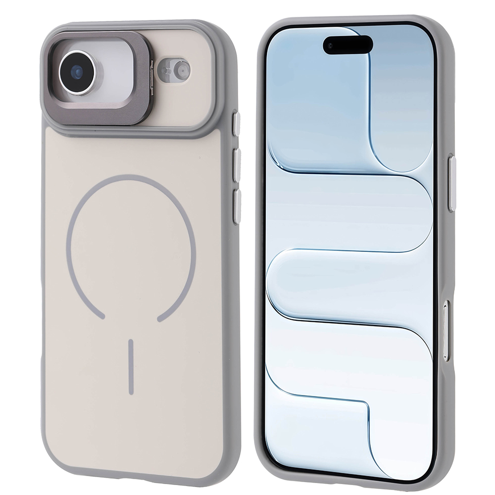 Apple iPhone 17 Air Uyumlu Kılıf M-safe Şarj Özellikli Kamera Standlı Zore Notron Kapak