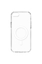 Apple iPhone SE 2022 Uyumlu Kılıf M-safe Şarj Özellikli Şeffaf Sert PC Zore Embos Kapak