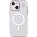 Apple iPhone 15 Uyumlu Kılıf M-safe Şarj Özellikli Standlı Metal Kamera Çerçeveli Mat Recci Glaze Serisi Kapak