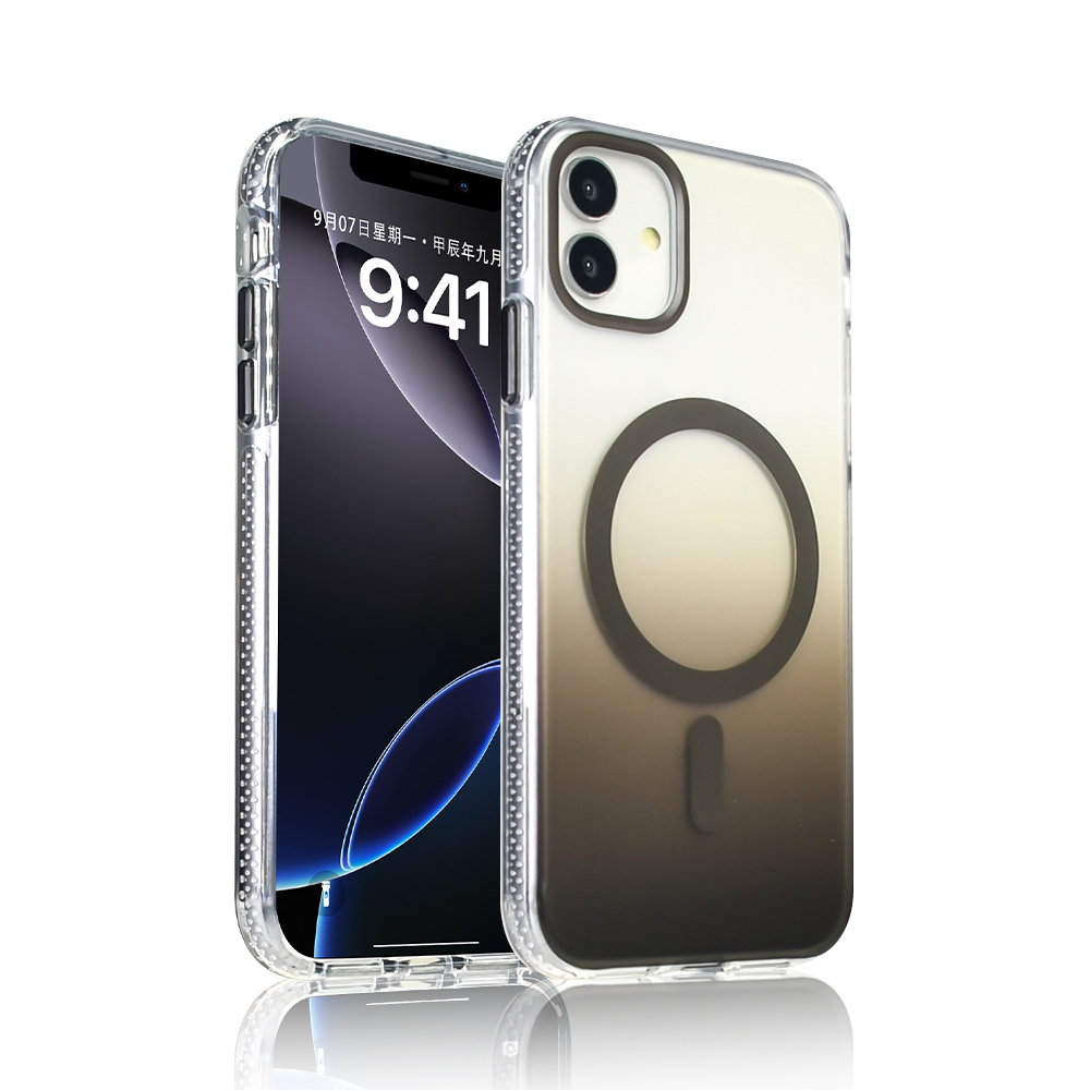 Apple iPhone 11 Uyumlu Kılıf M-safe Şarj Özellikli Transparan Renk Geçişli Zore Toros Kapak