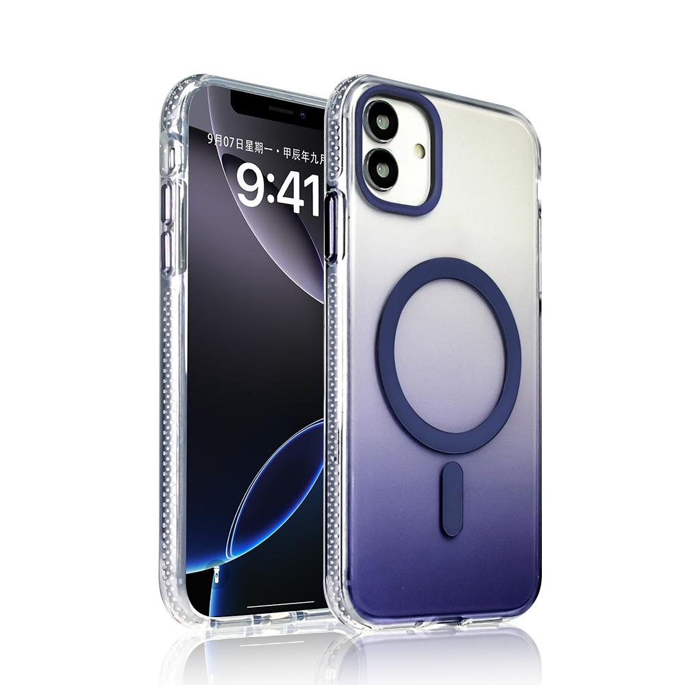 Apple iPhone 11 Uyumlu Kılıf M-safe Şarj Özellikli Transparan Renk Geçişli Zore Toros Kapak