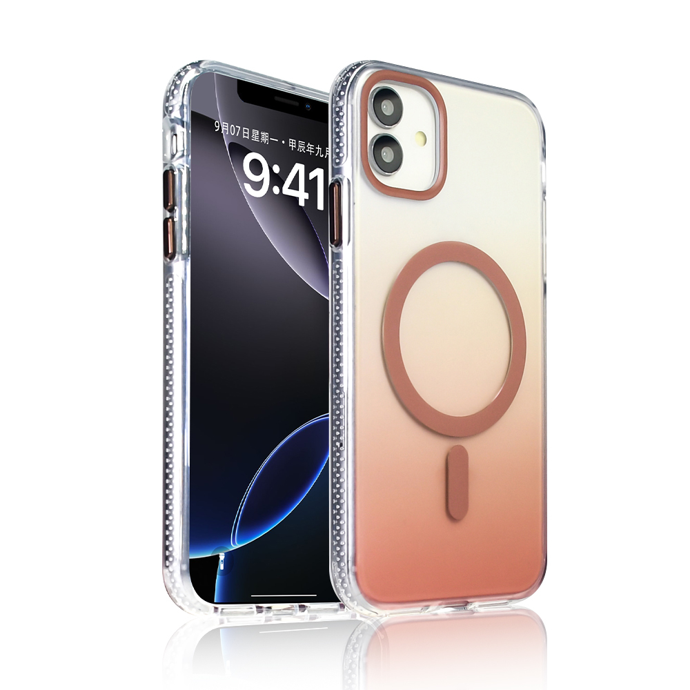 Apple iPhone 11 Uyumlu Kılıf M-safe Şarj Özellikli Transparan Renk Geçişli Zore Toros Kapak