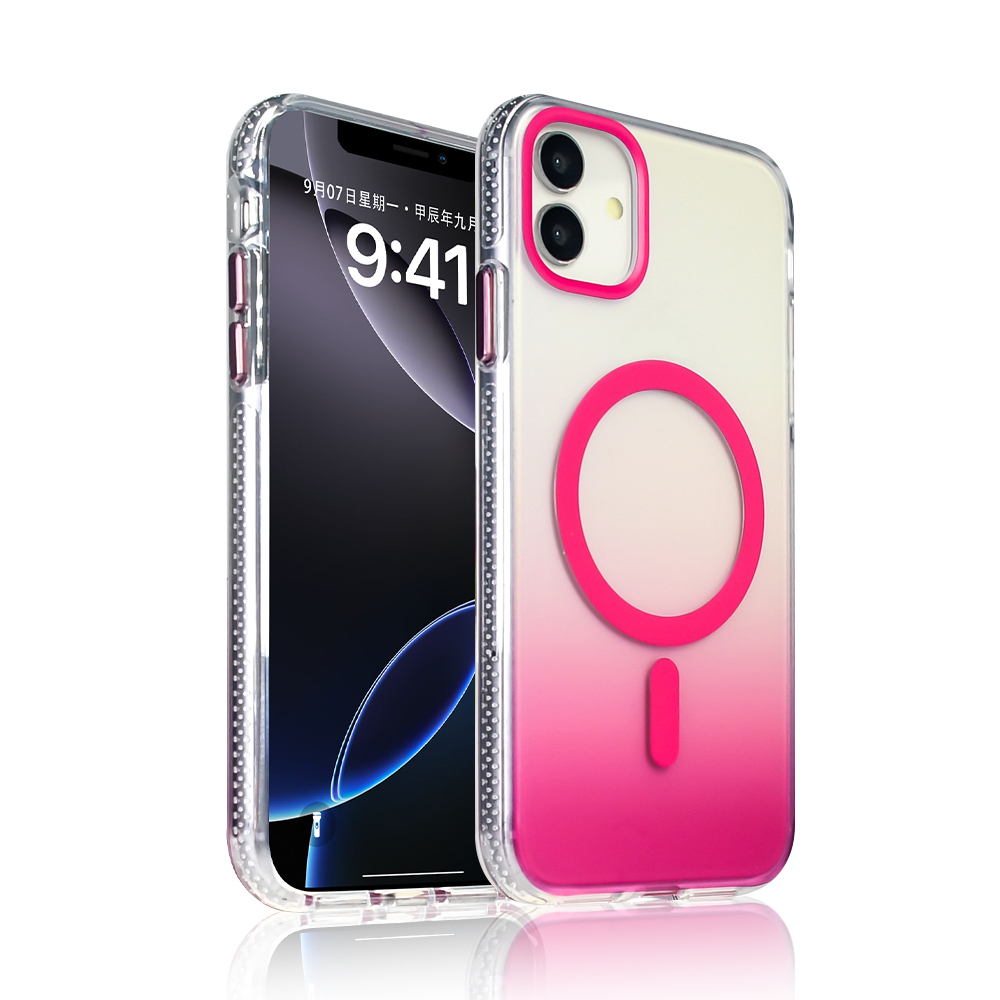 Apple iPhone 11 Uyumlu Kılıf M-safe Şarj Özellikli Transparan Renk Geçişli Zore Toros Kapak
