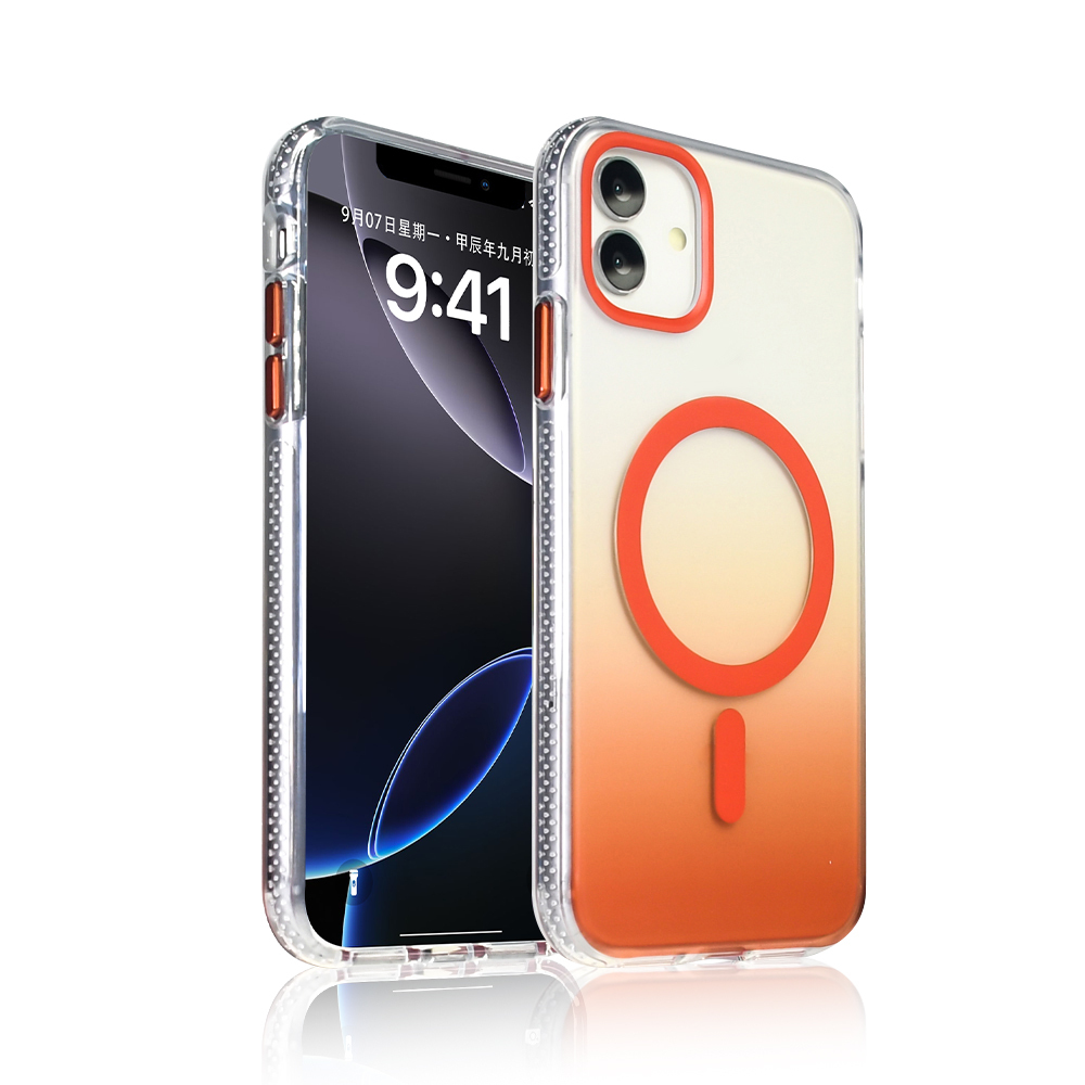 Apple iPhone 11 Uyumlu Kılıf M-safe Şarj Özellikli Transparan Renk Geçişli Zore Toros Kapak