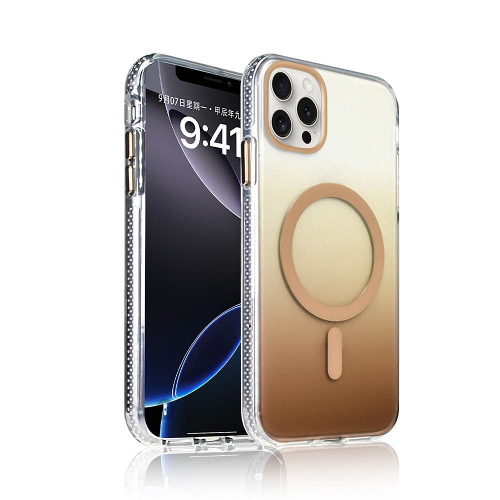 Apple iPhone 16 Pro Uyumlu Kılıf M-safe Şarj Özellikli Transparan Renk Geçişli Zore Toros Kapak