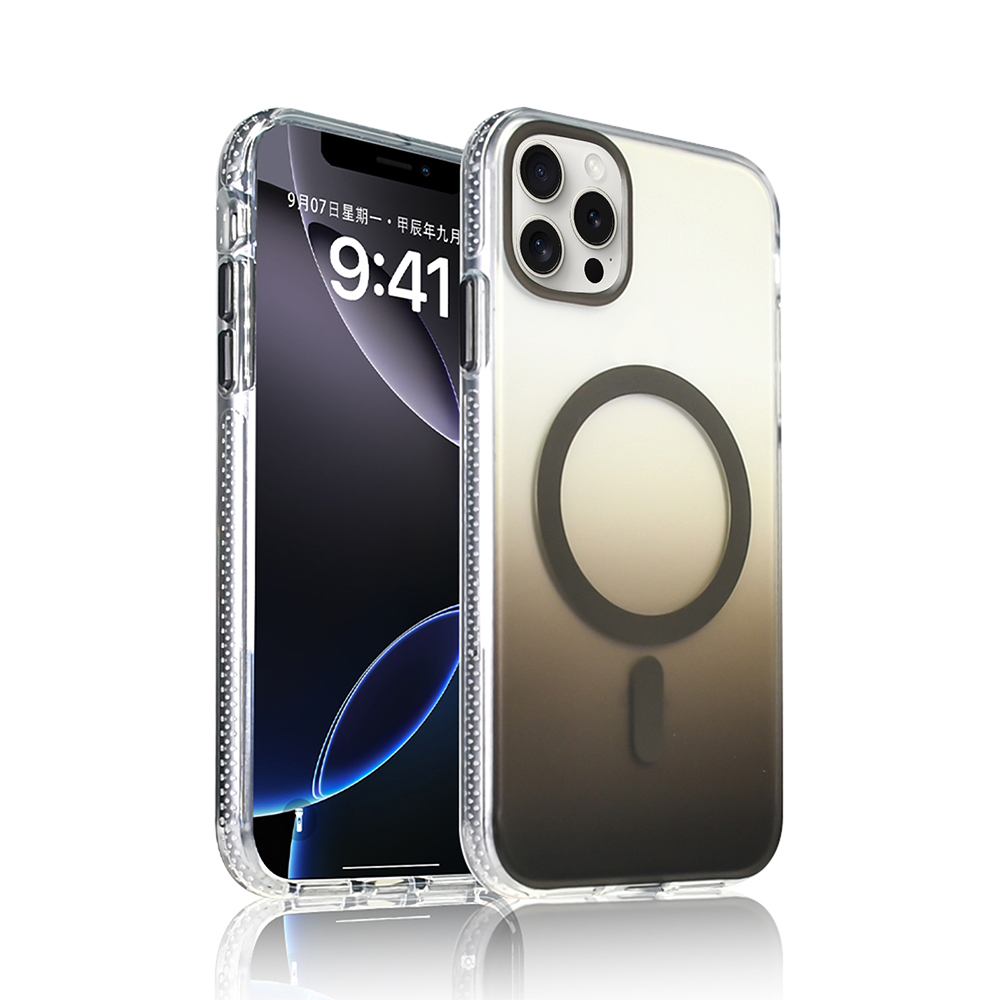 Apple iPhone 16 Pro Uyumlu Kılıf M-safe Şarj Özellikli Transparan Renk Geçişli Zore Toros Kapak